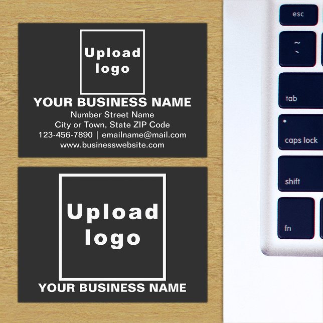 Brand on Black Business Card (The front and back of the black business card with your brand)