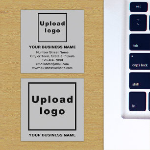 Brand on Gray Square Business Card