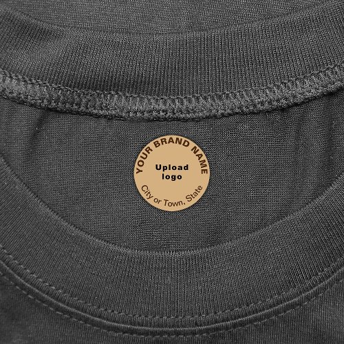 Brand on Small Light Brown Circle Clothing Label