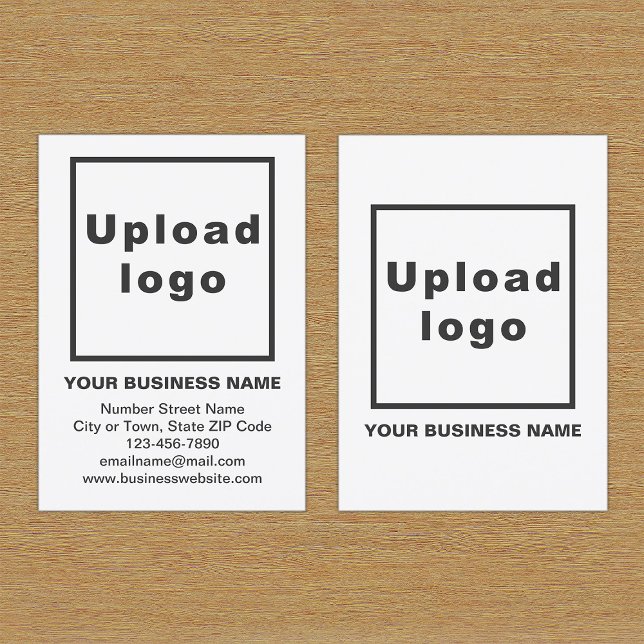 Brand on White Portrait Business Card (Front and back of the white business card with your brand)