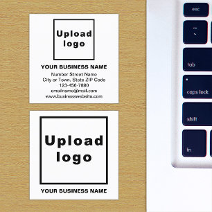 Brand on White Square Business Card