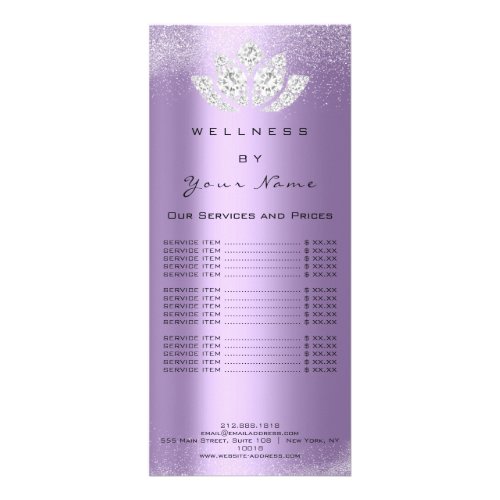 Brand Price List Lotus Purple Spark Sand Diamond Rack Card