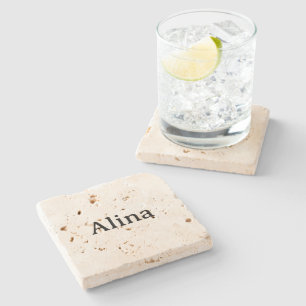 Brand Promotion 4" x 4" Travertine Stone Coaster