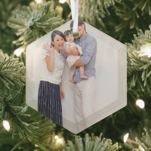 Brand Promotion Photo Glass Hexagon Ornament