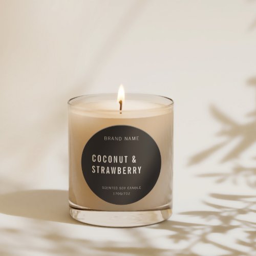 Brand  Scent Black Minimalist Candle Label