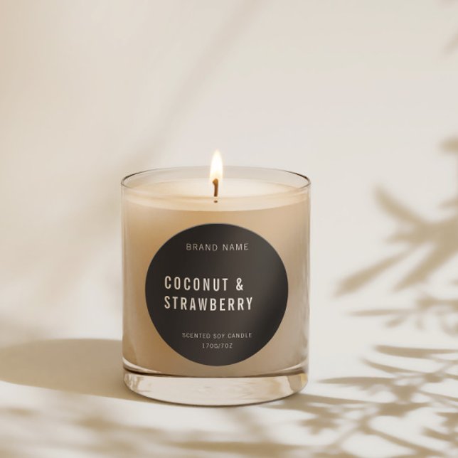 Brand & Scent Black Minimalist Candle Label (Creator Uploaded)
