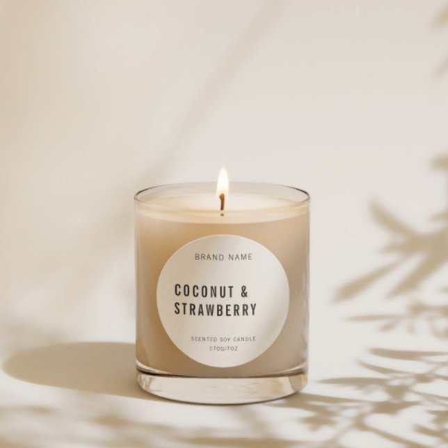 Brand & Scent White Minimalist Candle Label (Creator Uploaded)
