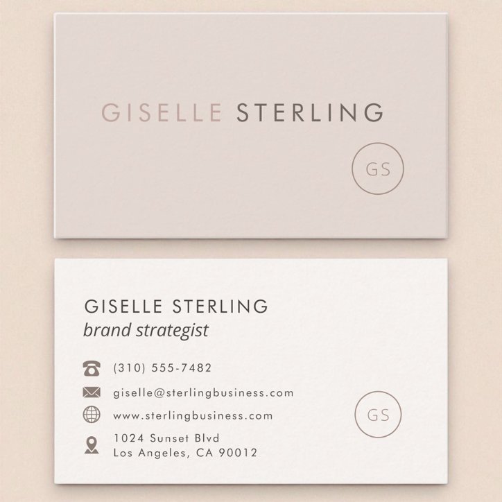 Brand Strategist Blush Pink Minimalist Luxury Business Card