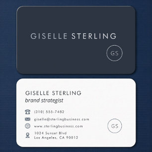 Brand Strategist Navy Blue Professional Business Card