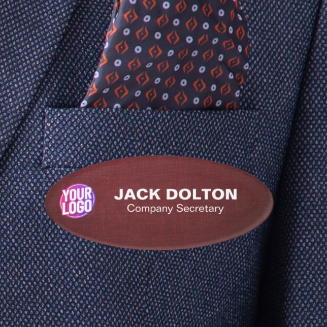 Brand with a Smile: Personalized Logo or Photo Name Tag (Custom Logo or Photo Employee Job Title & Name Tag)