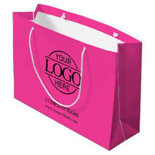 Branded Bight Pink Business Logo Promotional Large Gift Bag