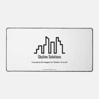 Branded Black and White Professional Desk Mat