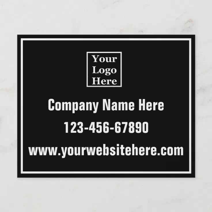 Branded Black and White Your Logo Here Template Flyer | Zazzle