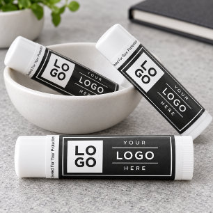Branded Black Business Logo Promo Lip Balm