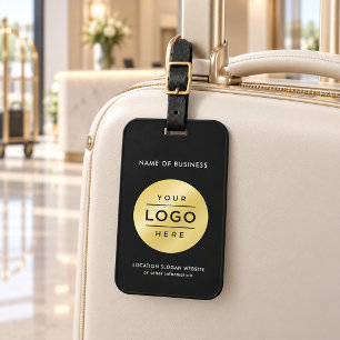 Branded Black Business Logo Travel Luggage Tag