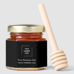 Branded Black Custom Business Logo Honey Jar Favor Favors