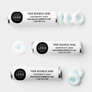 Branded Black Logo White Business Breath Savers® Mints