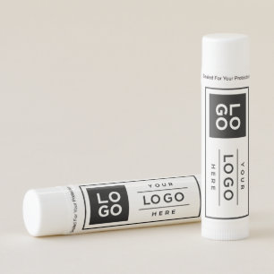 Branded Black Logo White Business Lip Balm
