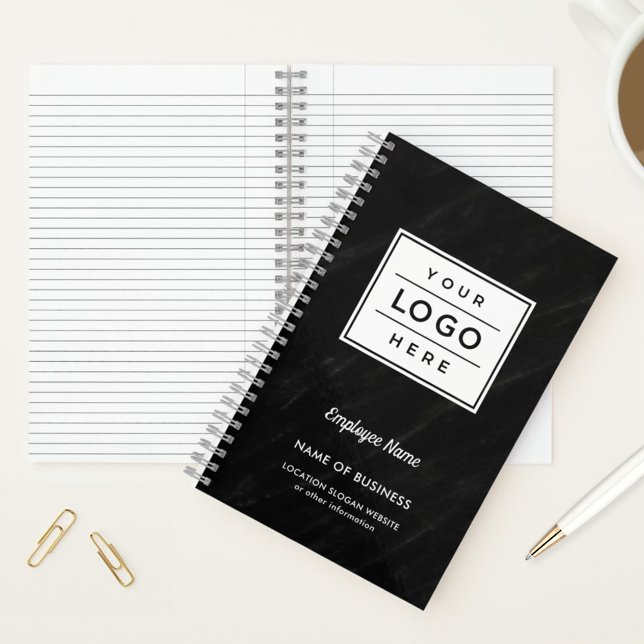Branded Black Marble Business Logo Notebook (Creator Uploaded)