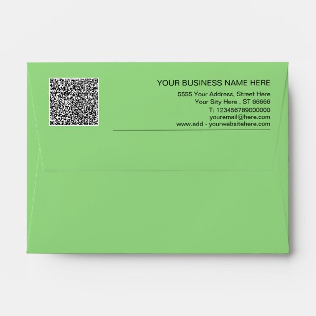 Branded Business Envelopes Example with QR Code (Back (Top Flap))