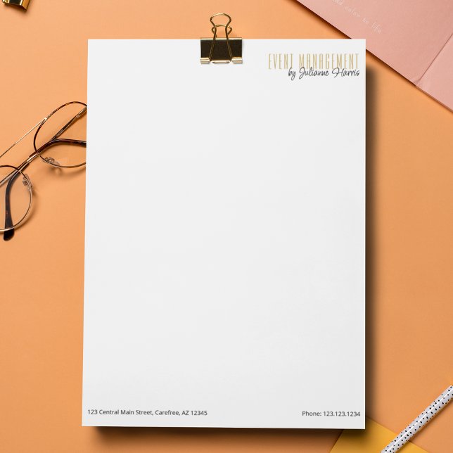 Branded Business Event Planning Letterhead (Creator Uploaded)
