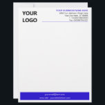 Branded Business Letterhead with Logo Template<br><div class="desc">Custom Colors and Fonts - Design Your Own Personalized Professional Business Letterhead template with Company Logo Branded Stationery Office Supplies - Add Your Logo - Image - Photo or QR Code / and Name - Company / Address - Contact Information / More - Resize and move or remove and add...</div>