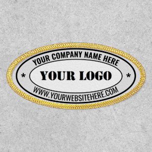 Branded Business Logo and Text Oval Patch Example