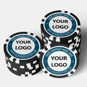 Branded Business Logo and Text Poker Chips Example