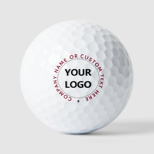 Branded Business Logo and Text Stamps Golf Balls (Front)