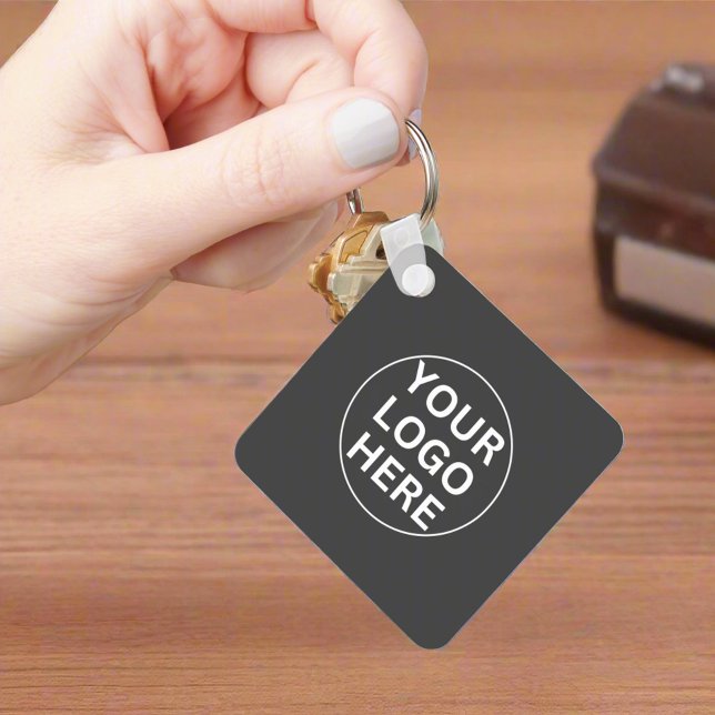 Branded Business Logo Gray Professional Keychain (Creator Uploaded)