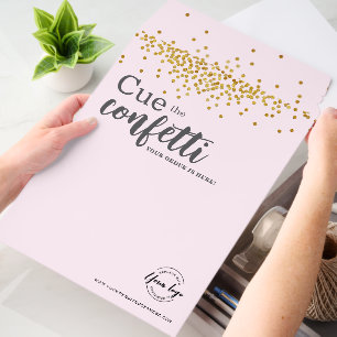 Branded Business logo Pink Gold Cue the Confetti Envelope Mailers