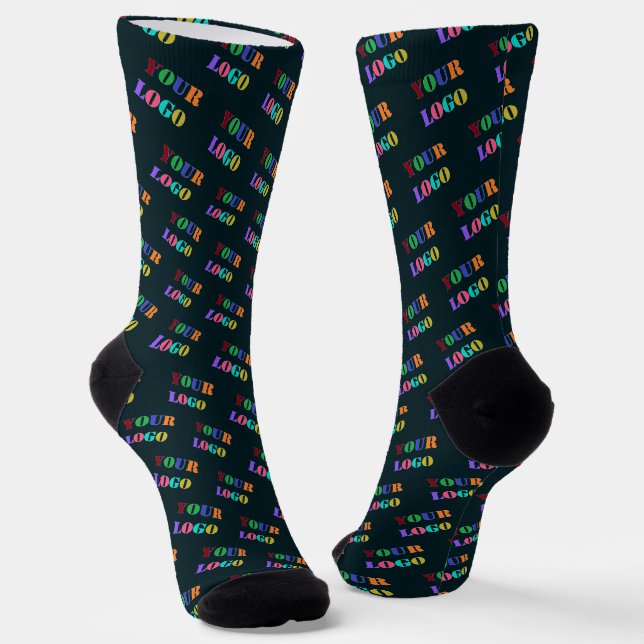 Branded Business Logo Promotional Socks Example (Angled)