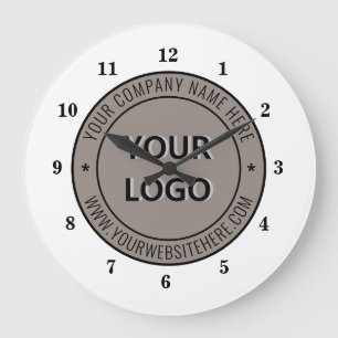Branded Business Logo Text Company Clock Example