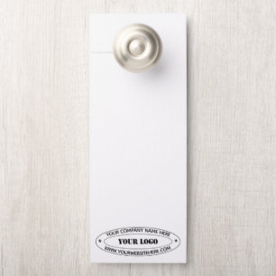 Branded Business Logo Text Door Hanger Example