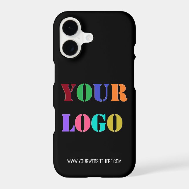 Branded Business Logo Text iPhone Case Template (Back)