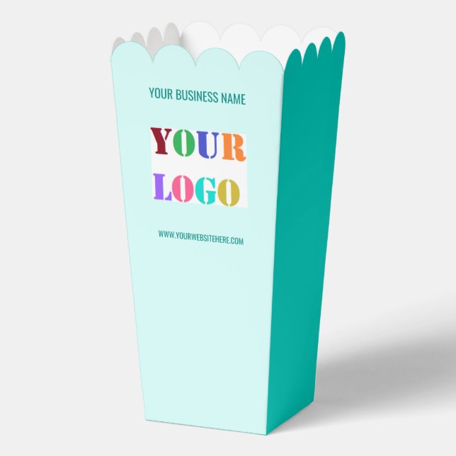 Branded Business Logo Text Popcorn Box Example (Front)