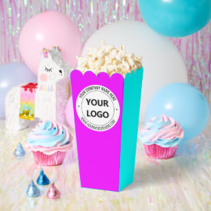 Branded Business Logo Text Popcorn Boxes Example