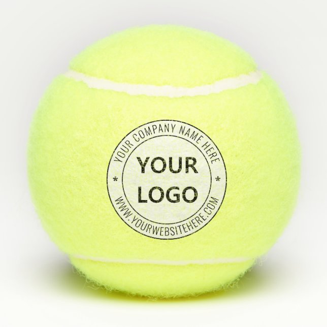 Branded Business Logo Text Tennis Balls Template (Back)