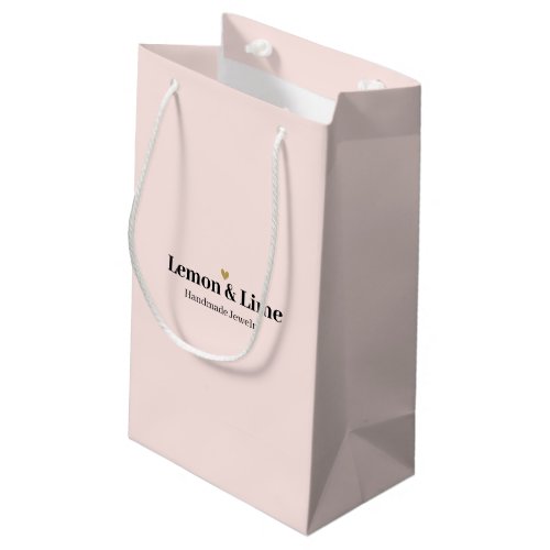 Branded Business Name Blush Pink No Minimum Order Small Gift Bag