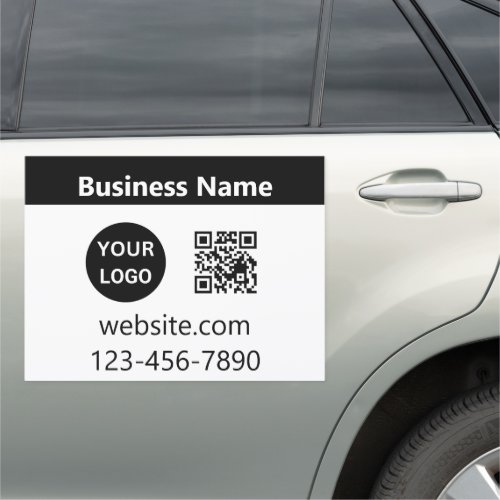 Branded Business Name Logo Phone Website QR Code Car Magnet