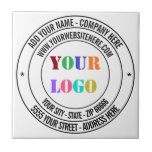 Branded Business Promotional Ceramic Tile Template<br><div class="desc">Custom Colors and Fonts - Design Your Own Personalized Ceramic Tiles with Company Logo and Name Address Website or Custom Text Branded Promotional Business Tile / Accessories / Corporate Gifts - Add Your Logo - Image - Photo or QR Code / and Name - Company / Address / Website or...</div>