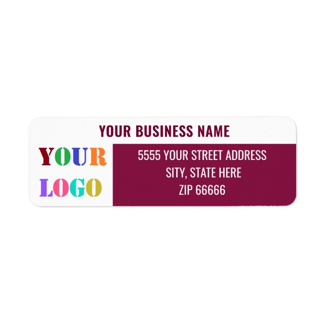 Branded Business Return Address Labels Example (Front)