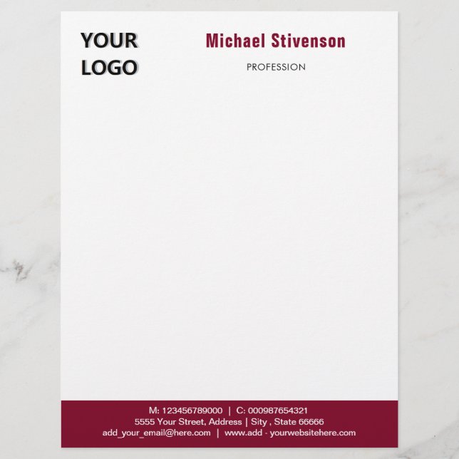 Branded Business Stationery Letterhead Template (Front)