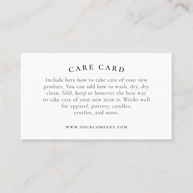 Branded Care Card for Small Business (Front)