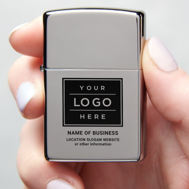 Branded Chrome Business Logo Promo Zippo Lighter (In Hand)