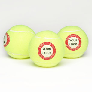 Branded Company Logo and Text Tennis Balls Example