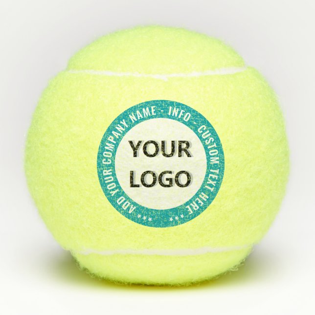 Branded Company Logo and Text Tennis Balls Example (Front)