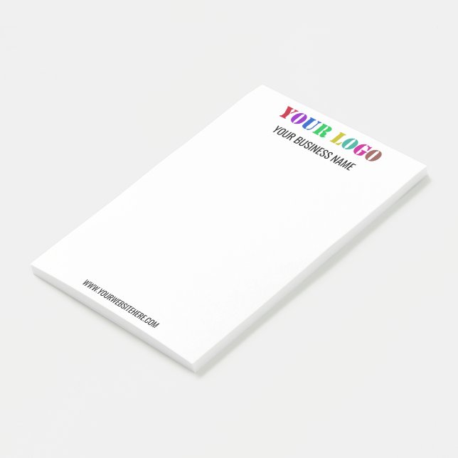 Branded Company Logo and Text Your Business Post-it Notes (Angled)