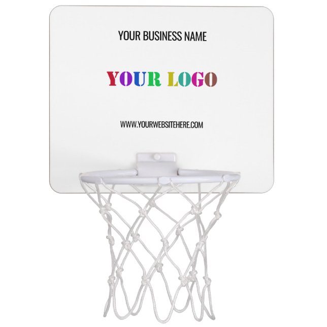 Branded Company Logo Mini Basketball Hoop Template (Front)