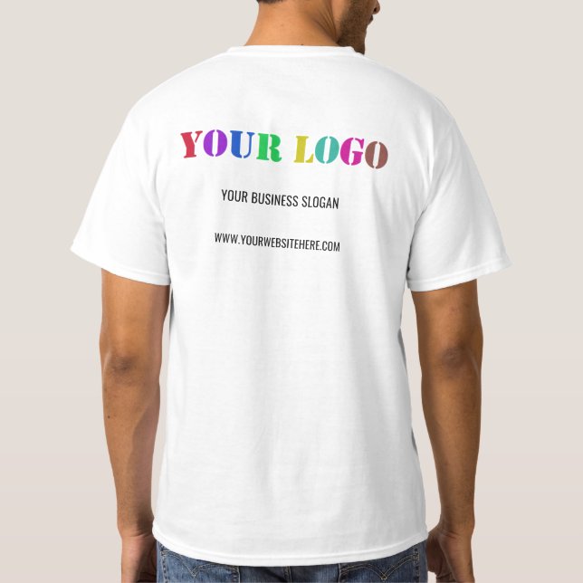 Branded Company Logo Text Business T-Shirt Example (Back)